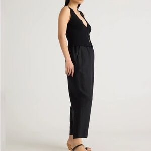 Quince European linen pants black